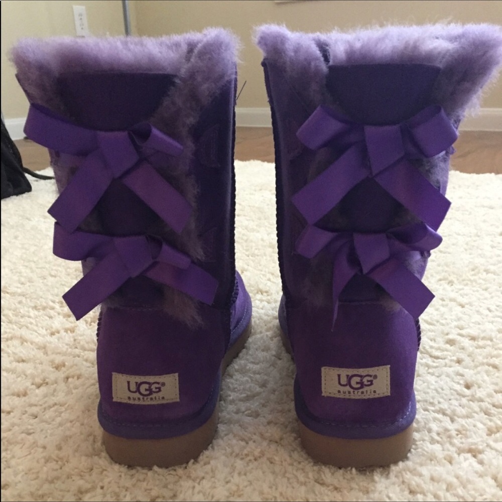Purple ugg Bailey bows